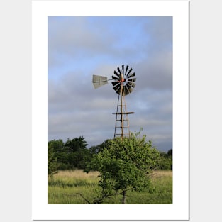 Kansas Country Windmill in a Pasture Posters and Art